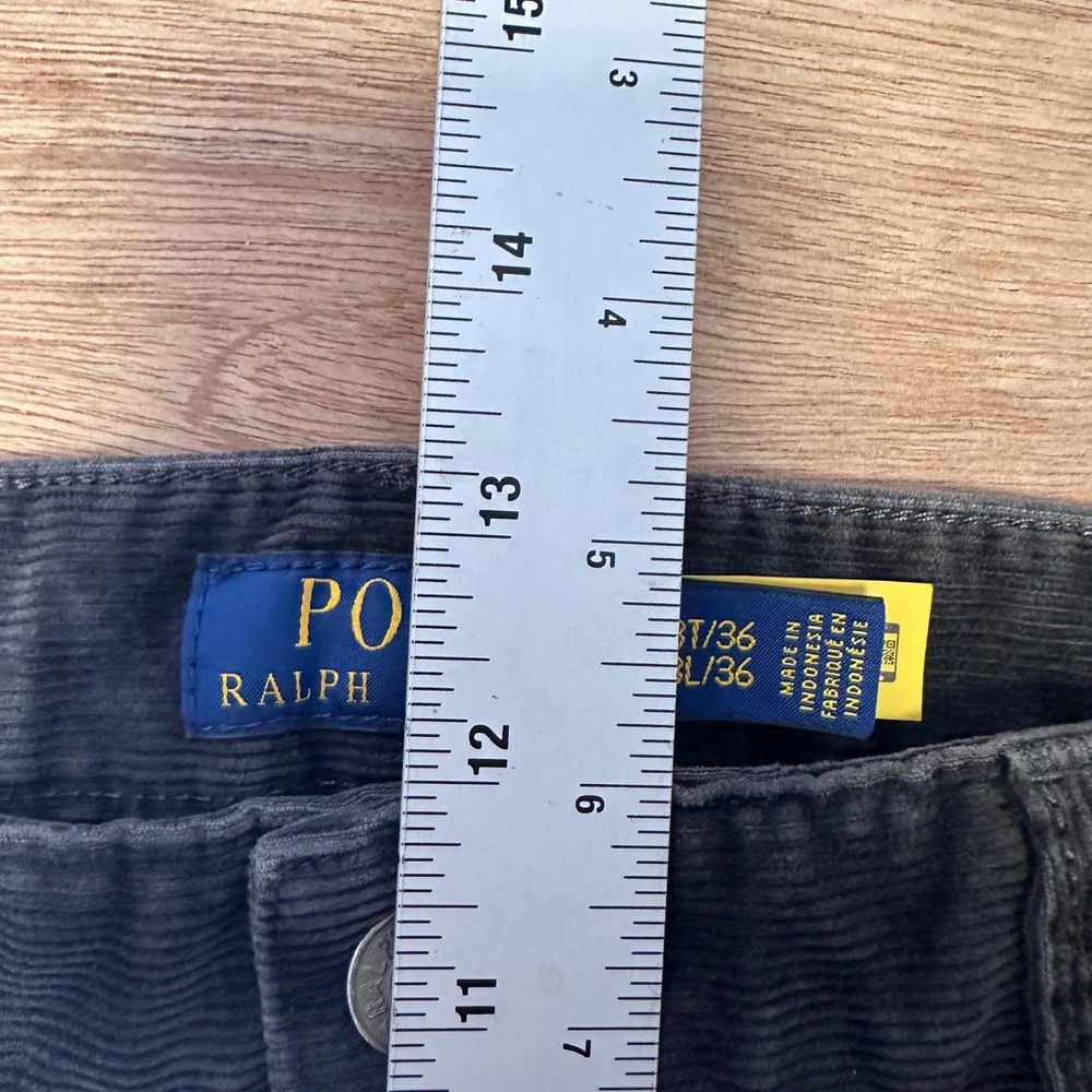 Polo Ralph Lauren Mens Corduroy Pants 38x36 Charcoal Grey Straight Leg 5-Pocket - Picture 4 of 10